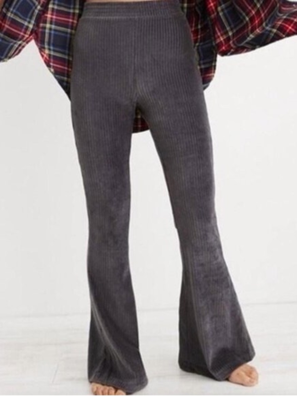 aerie Ribbed Flare Leggings - Charcoal Gray